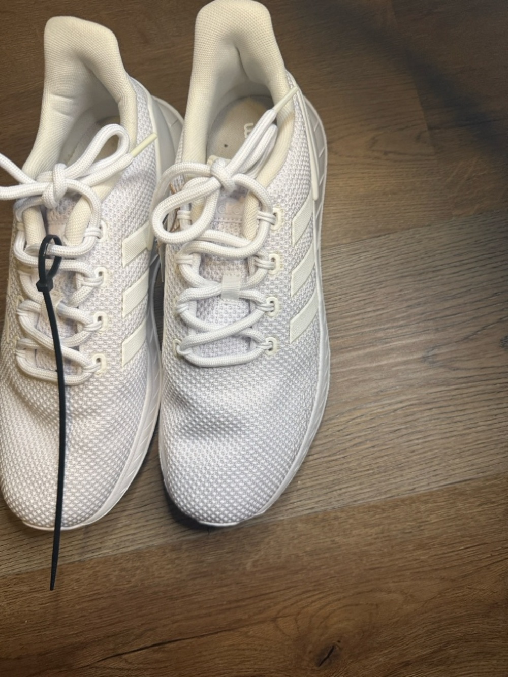 adidas QUESTAR FLOW NXT -TRIPLE WHITE All-White Knit Runner Sneakers - Picture 5 of 11